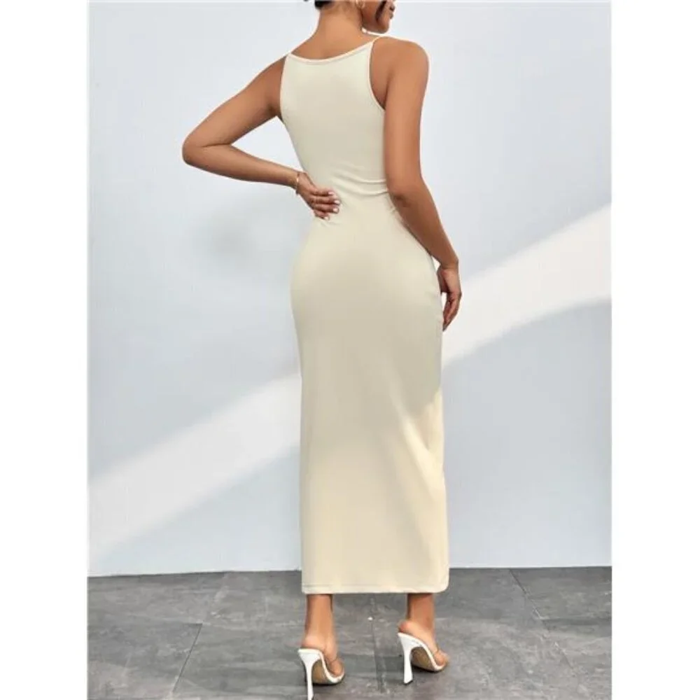Spaghetti Straps Midi Bodycon Dress